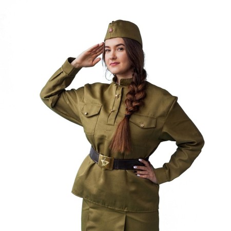 Women's military set, cap, gymnast, belt with a hut, p. 44-46, height 164 cm-1