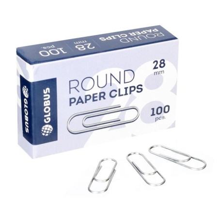Office clips Globus, 100 pcs., 28 mm, without coating-3