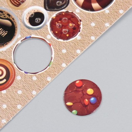 Decor for creativity cardboard "Chips and buttons. Brown" 24 pcs 13x16.5 cm-4