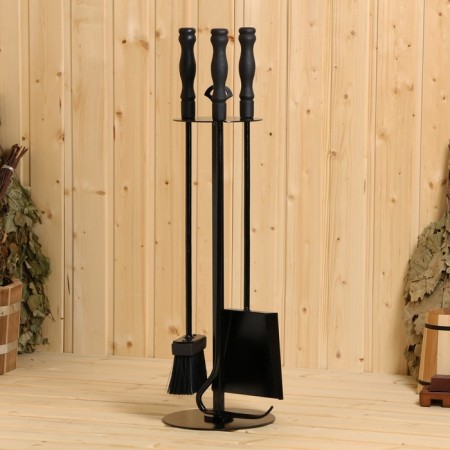 Kaminin set (scoop, poker, brush) wooden pens color black 730*200*200