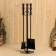 Kaminin set (scoop, poker, brush) wooden pens color black 730*200*200