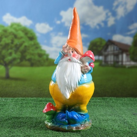 Garden figure "Dwarf with a mushroom" 44x16x16cm mix-5