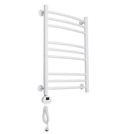 Domoterm electric heated towel rail "Calipso" P9, 500x700 mm, left, white matte