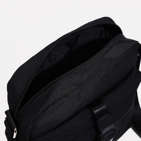 Men's bag over the shoulder, textura, textiles, black color-4