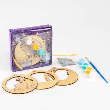 DIY Christmas tree pendant with your own hands for the New Year "Deer", New Year's set for creativity-1