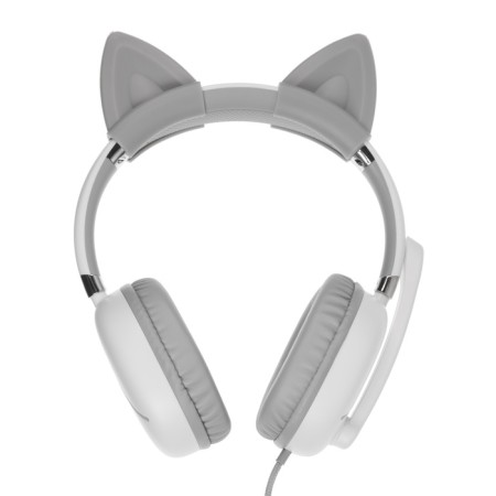 AKZ D52 headphones, wired, full -size, microphone, overhead ears, RGB, 1.75 m, white-5
