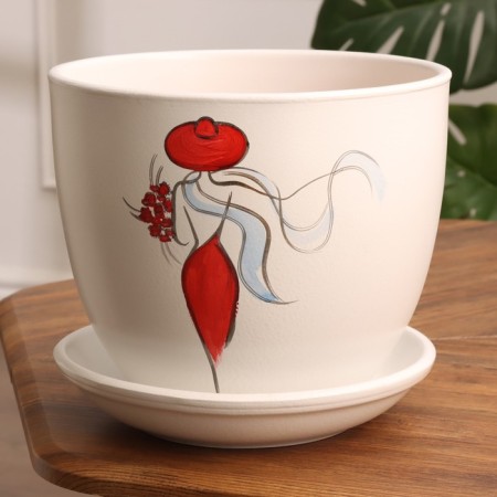 Flower pot "Girl in red" 6 l