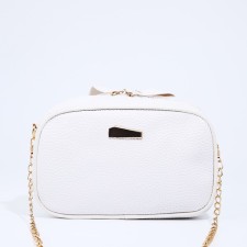 Bag Cross-Bodi with a zipper, white color