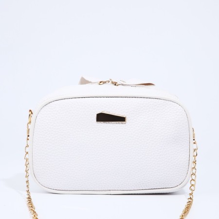 Bag Cross-Bodi with a zipper, white color