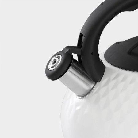 A kettle with a stainless steel whistle Magistro Glow, 3 L, Induction, Soft-Touch handle, white color-4