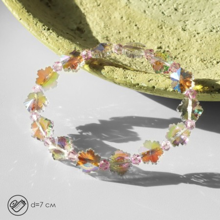 Bracelet "Shine" flowers, color gasoline