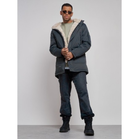 Winter male park, size 48, dark gray color-12