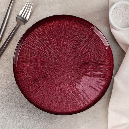 Serving dish for the cake "Link", d = 21 cm, on the leg, red color-1
