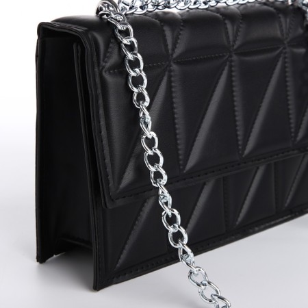 Women's bag on the valve, 22x15x6 cm, black color-4