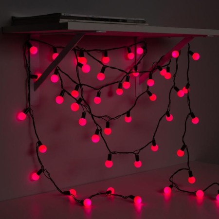 Garland “thread” 10 m with nozzles “balls 2.5 cm”, IP44, dark thread, 100 LED, pink glow, 8 modes, 220 V-2