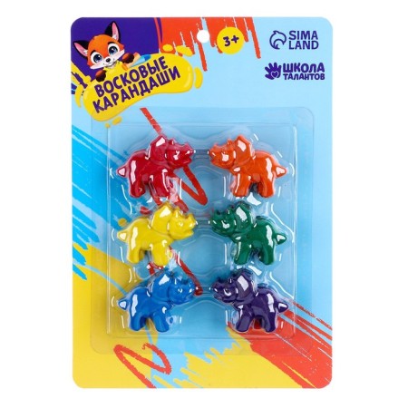 Wax pencils "Dinosaurs", set of 6 colors-1