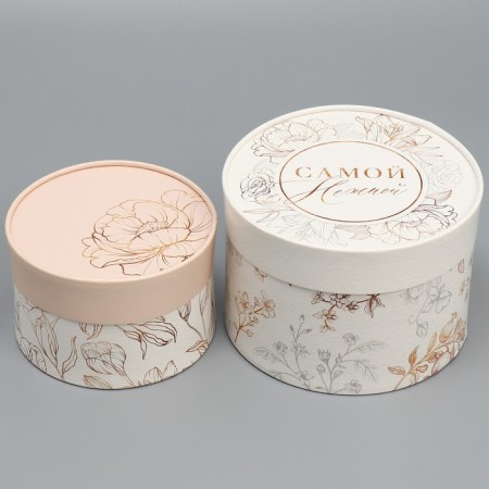 Set of hats 2 in 1, gift packaging, “tenderness”, 16 x 11.5, 13 x 9 cm-1