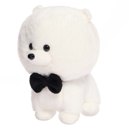 Soft toy "dog bishop", white color, 23 cm