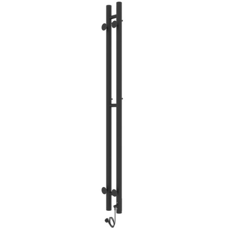 Electric heated towel rail Laris Prime Chekch, 80x1200 mm, 2 crossbars, left, black-14