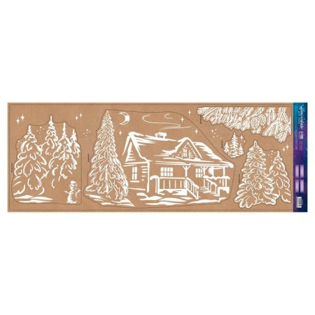 Vinyl stickers on the windows "Forest Tale", reusable, 70 x 25 cm, New Year-4