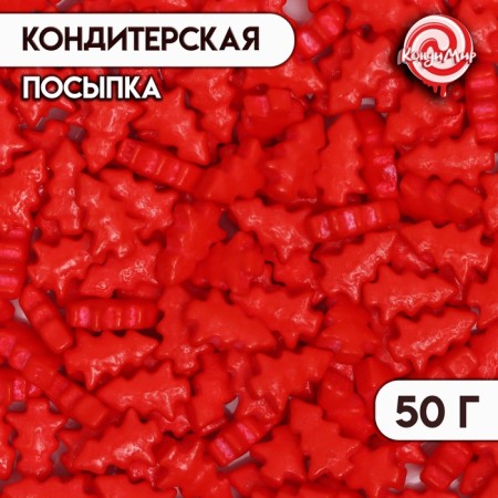 Sprinking confectionery "Christmas tree", red, 50 g-1