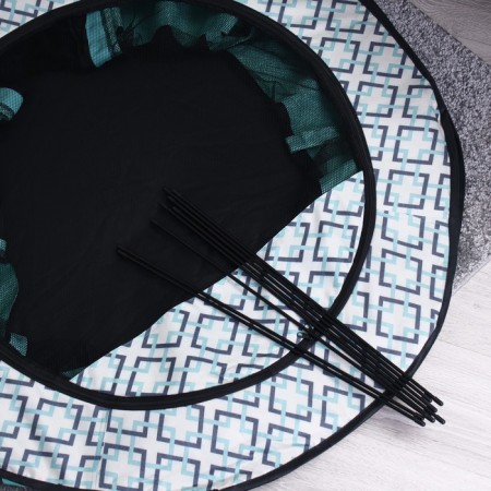 An animal aviary, a tent with a pattern, round, 110 x 55 cm, blue-10