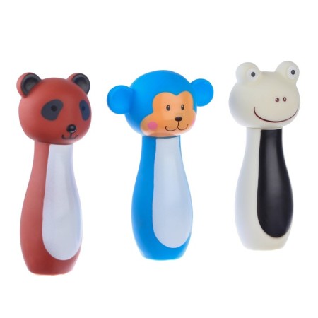 Rubber toy for the bath "Merry Bowling", 12 cm, with a squeak, types of mix, crush me-7