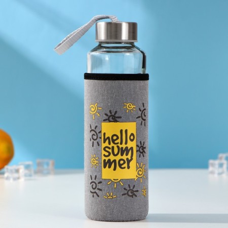 A glass bottle in the Vanilla cover, 400 ml, h = 20 cm, MIX drawing