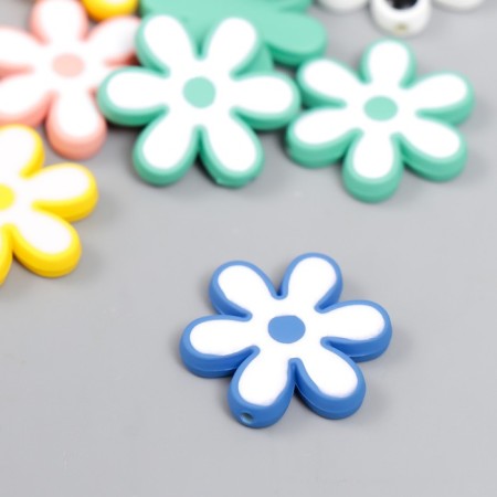 Acrylic beads "Chamomile" MIX 0.4x2.3x2.3 cm-2