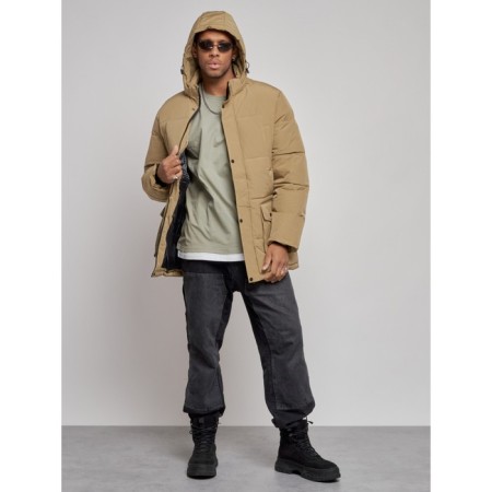 Extensive male winter park, size 54, beige color-3