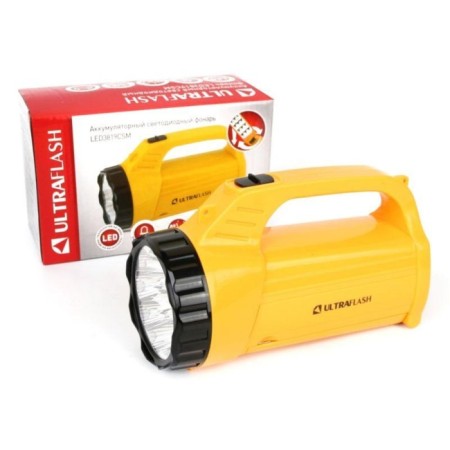 Battery LED3819CSM 9LED + 12SMD 2 battery modes. SLA 220V yellow. Ultraflash