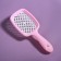 The comb is massage, wide, ventilated, 8.5 × 20.5 cm, PVC box, pink/white color