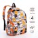 School backpack of textiles on a zipper, 4 pockets, wallet, gray/orange color