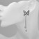 Hanging earrings with rhinestones "Butterfly" duet, black and white color in silver