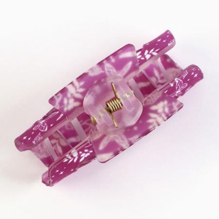 Hair crab, hairpins "stylish", bright pink, 7 x 3 x 3.5 cm-3