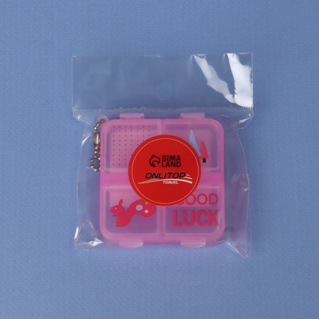 Hill -year -old "Good Luck", with a chain, 6.5 × 6 × 1.5 cm, 4 sections, color mix-5