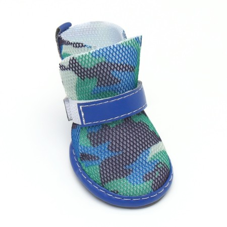 Dog boots "fighter", set 4 pcs, size 1 (sole 4 x 3.2 cm), camouflage blue-1