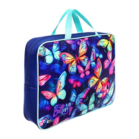 Folder with handles Textile A4, 350 x 265 x 75 mm, PMD 4-20 "Neon butterfly"