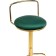 Barmot stool Lusia metal/velor, gold/green 38x40x84 cm