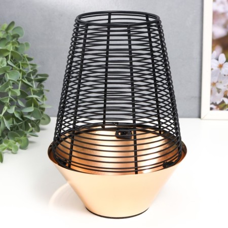 Summary Metal for 1 candle "Loft. Prutia" black with gold 23x16x16 cm-3