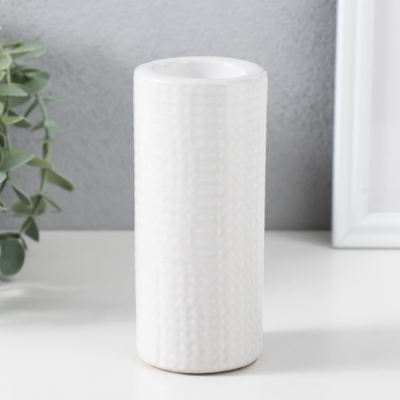 Ceramics candlestick per 1 candle "drops of water" d = 4 cm white 6.5x6.5x14.5 cm-1