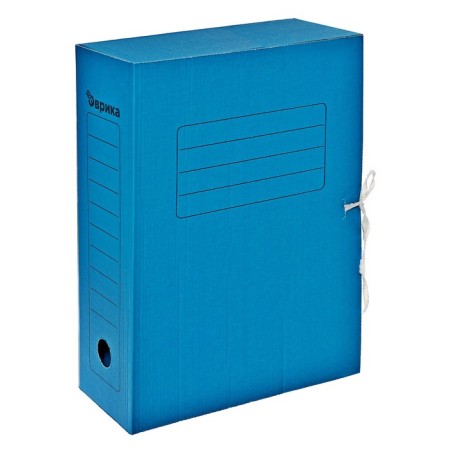 Archive folder with ties, microhofrocard, 100mm, blue, up to 900l.