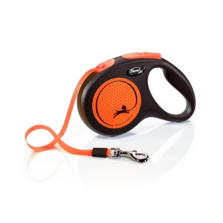 Roulette Flexi Neon New M (up to 25 kg) tape 5 m, orange