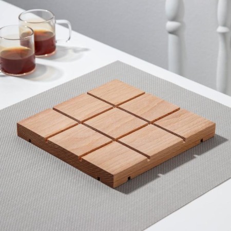 Hot “square” stand, solid, beech, 16 × 16 × 1.5 cm-2