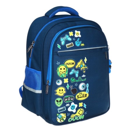 School backpack 38 x 29 x 14.5 cm, Hatber Ergonomic Light "Stickers" NRK_15146-1