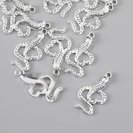 Decor for creativity Metal "Snake" silver 3.4x1.8 cm-1