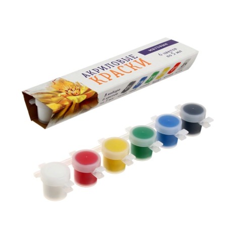 Acrylic paint, set of 6 colors x 5 ml, matt, calligrata kid, matte (increased pigment content)-3
