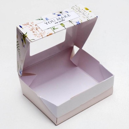 Confectionery packaging, boxing box "Flowers", 10 x 8 x 3.5 cm-1