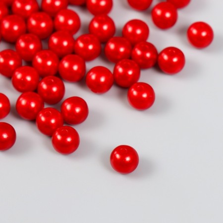 Set of beads "needlework" plastic, diameter 8 mm, 25 g, scarlet