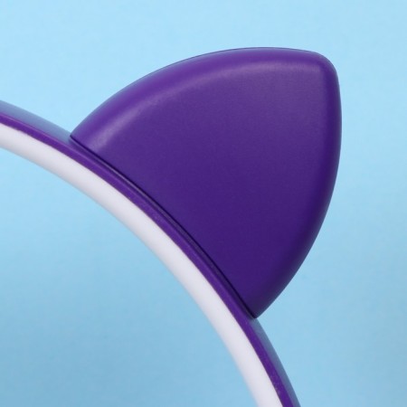 Headphones luminous ears, wireless "anime", lilac w-02-3